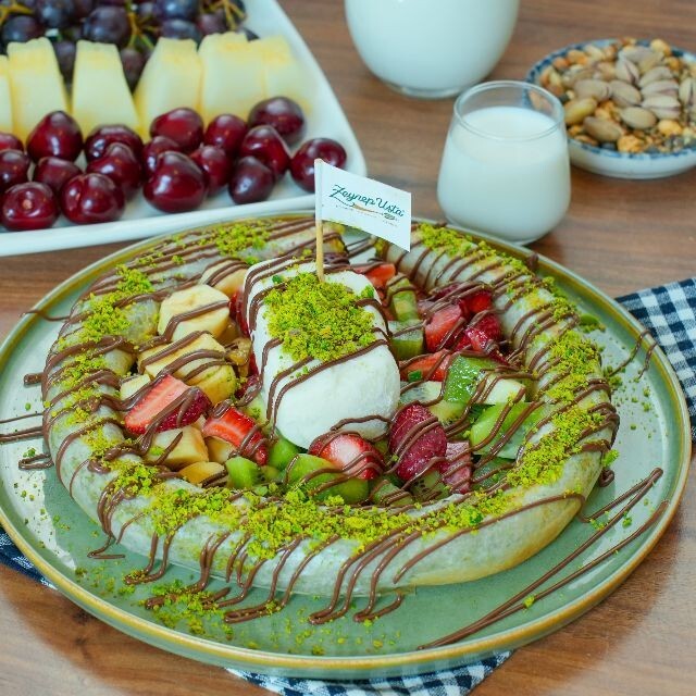 Kaymaklı Meyveli Simit Katmer (2 kişilik)