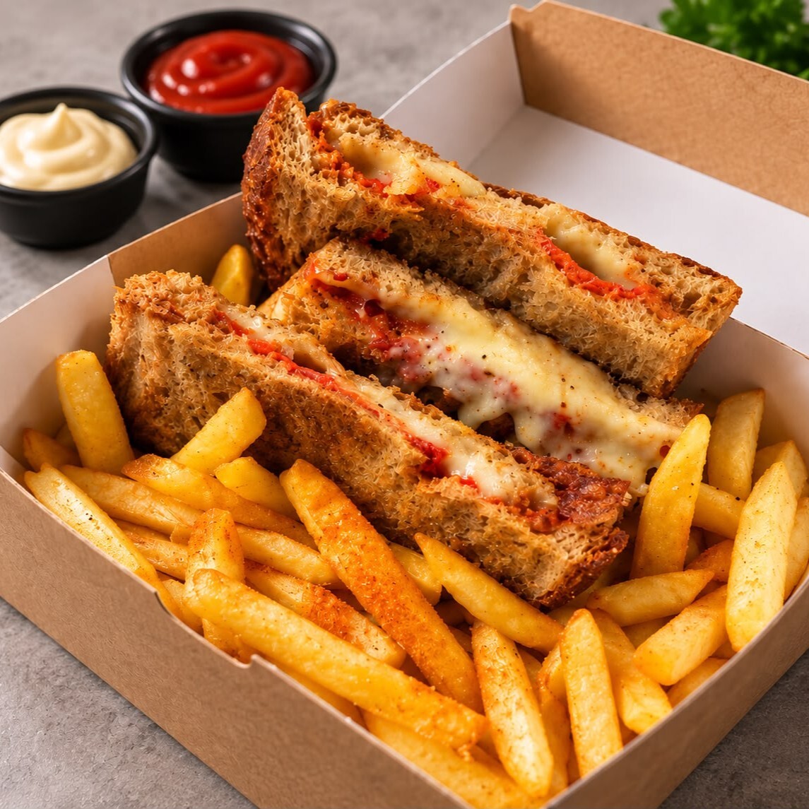 Dana Sucuk ve Kaşar Peynirli Tost Menü