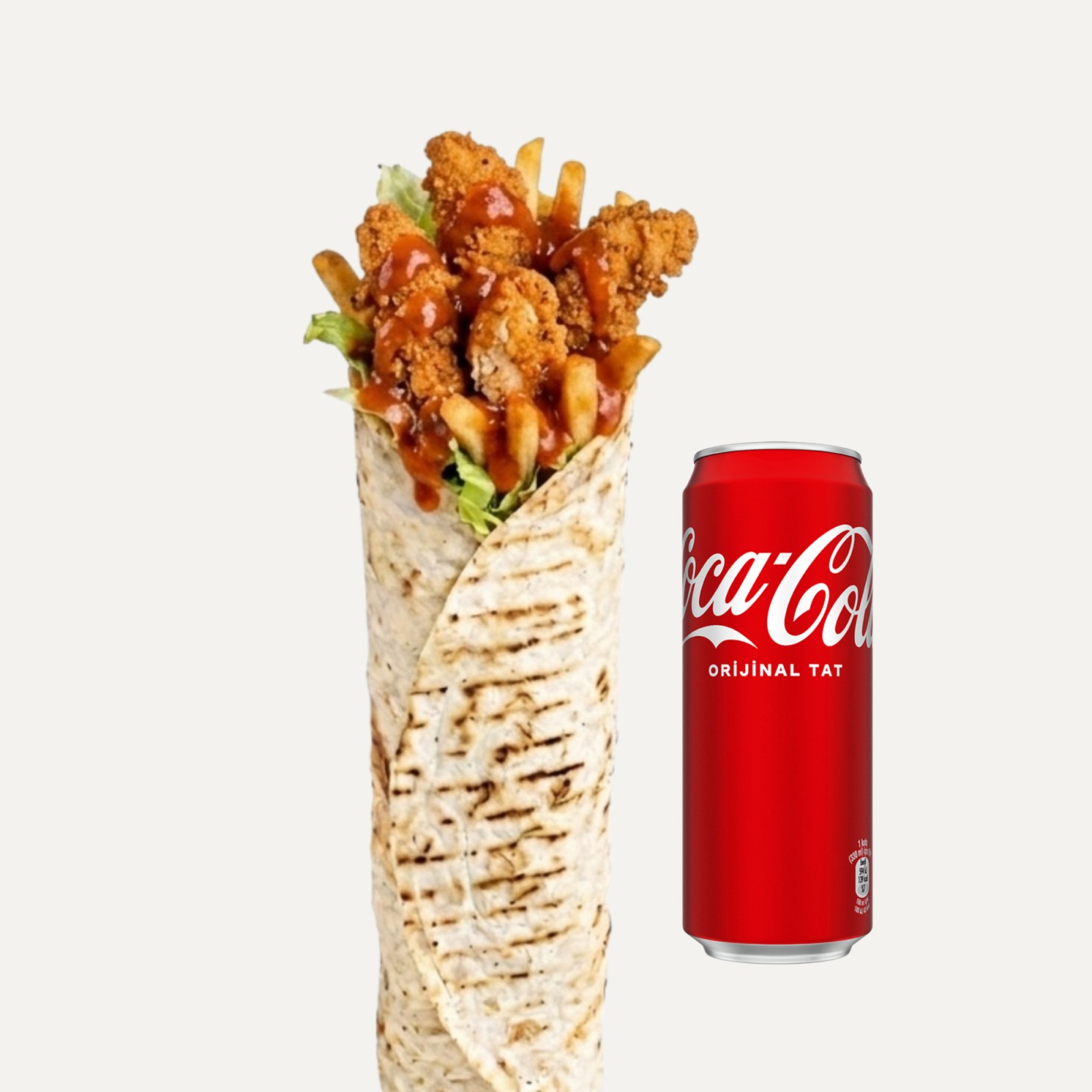 Cajun Fire (acı) Dürüm + Coca Cola