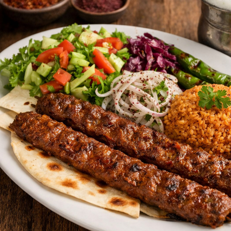 2 Şiş Kofte+Pilav+salata