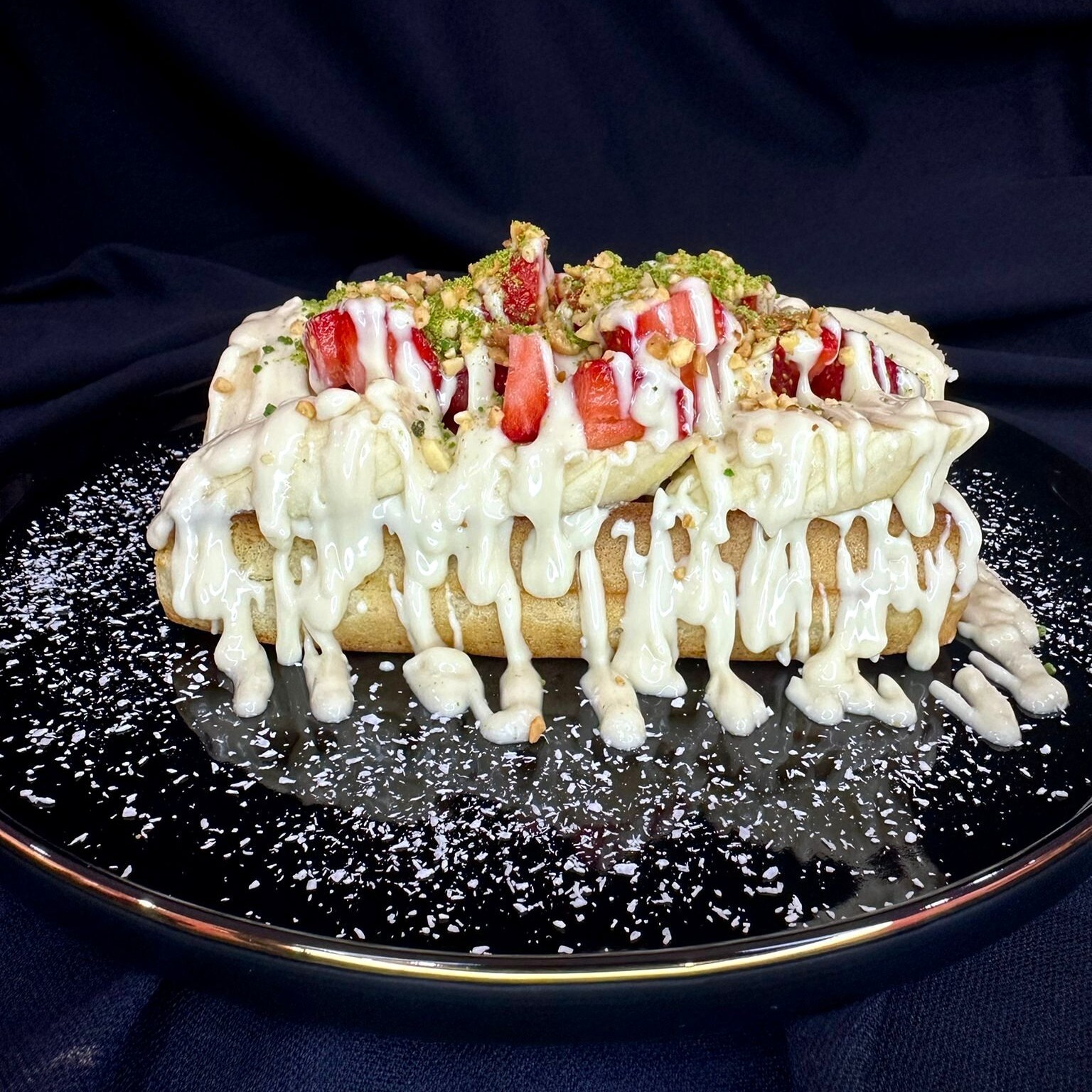 Brussels waffle , Beyaz Çikolatalı (Large)