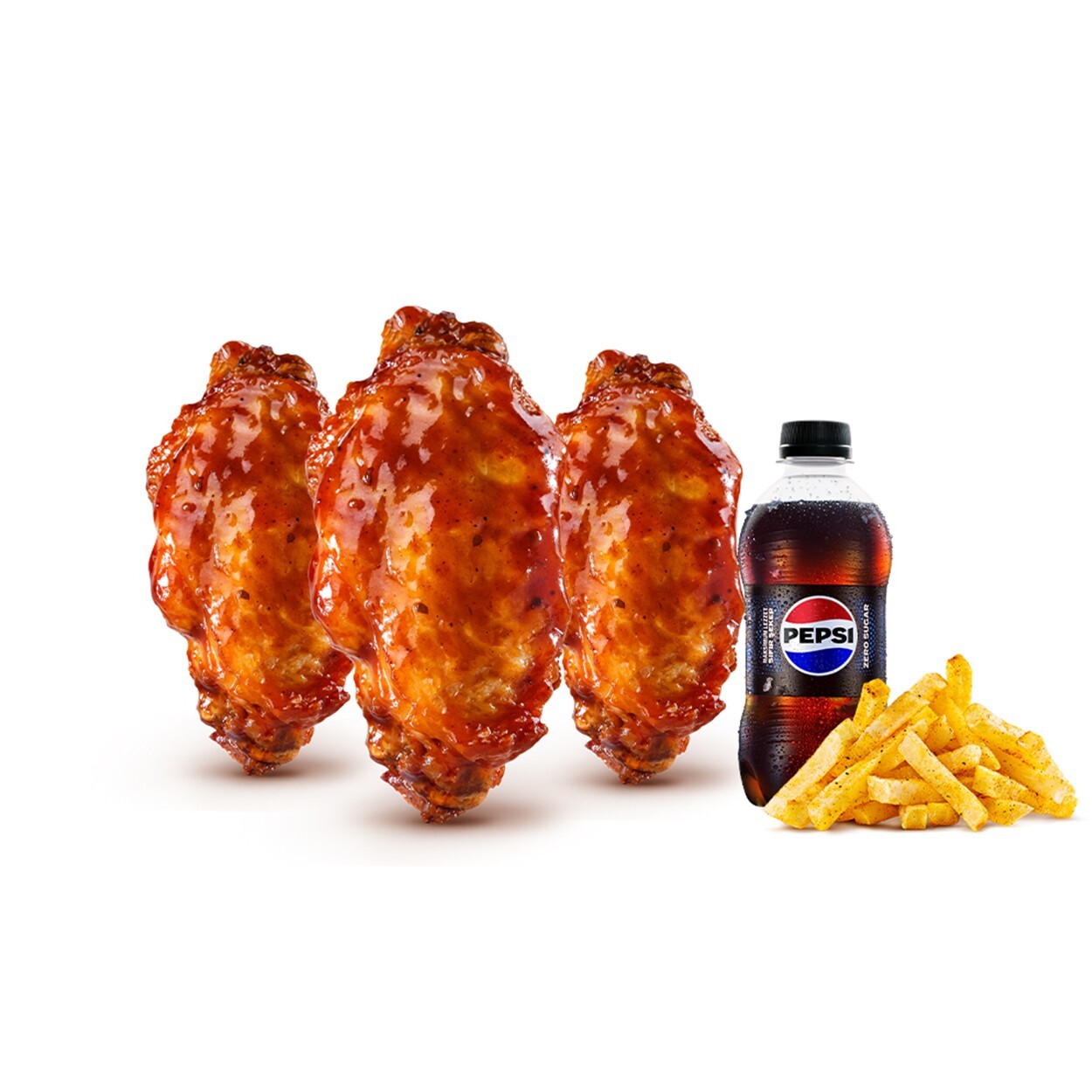 Barbekü Wings Soslu Tavuk Kanat Menü (3 Adet)