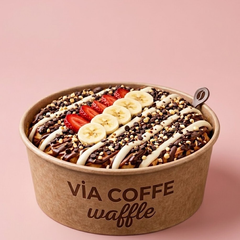 Via Bowl Bitter & Beyaz Çikolata Waffle