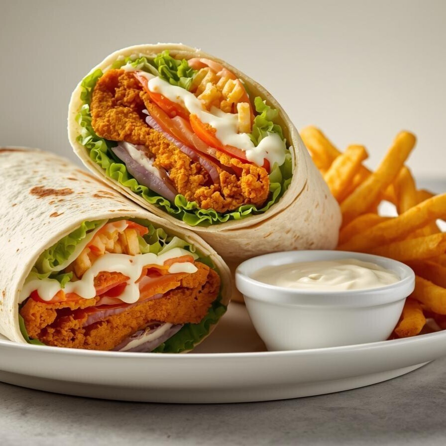 Tavuk Ranch Wrap + Patates Menü