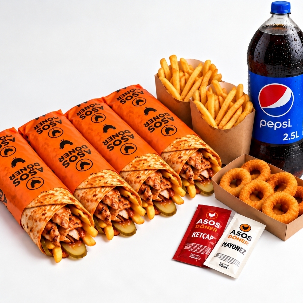 4 Small Dürüm, 2.5 Litre Pepsi