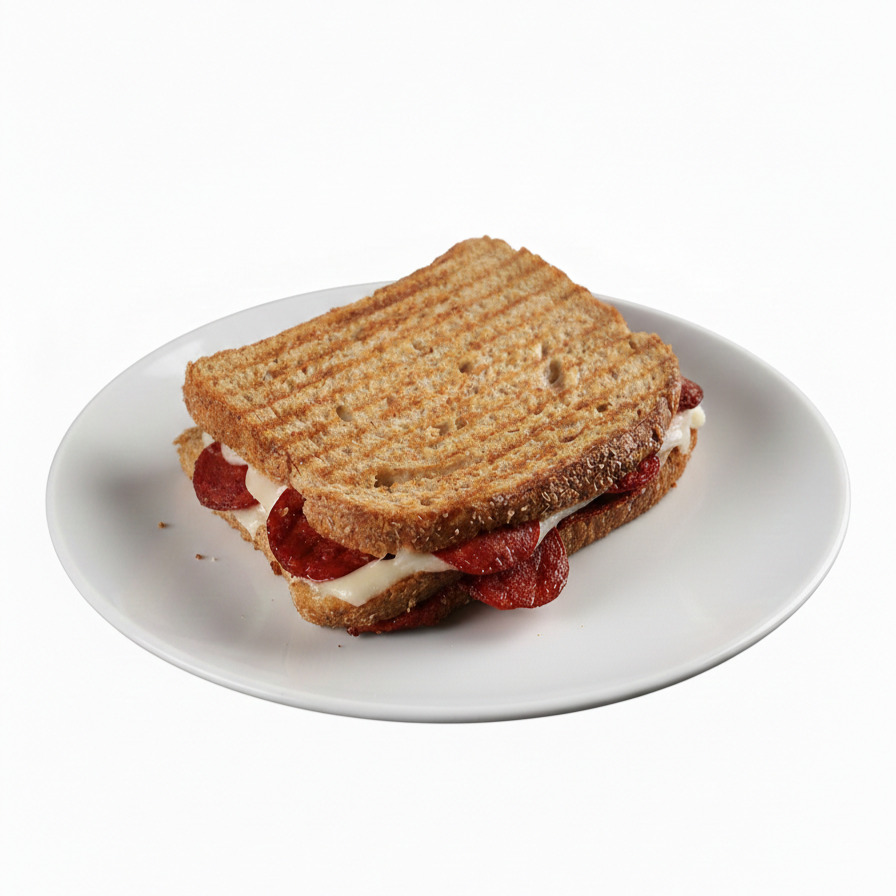 Kepek Ekmeğine Sucuklu Tost