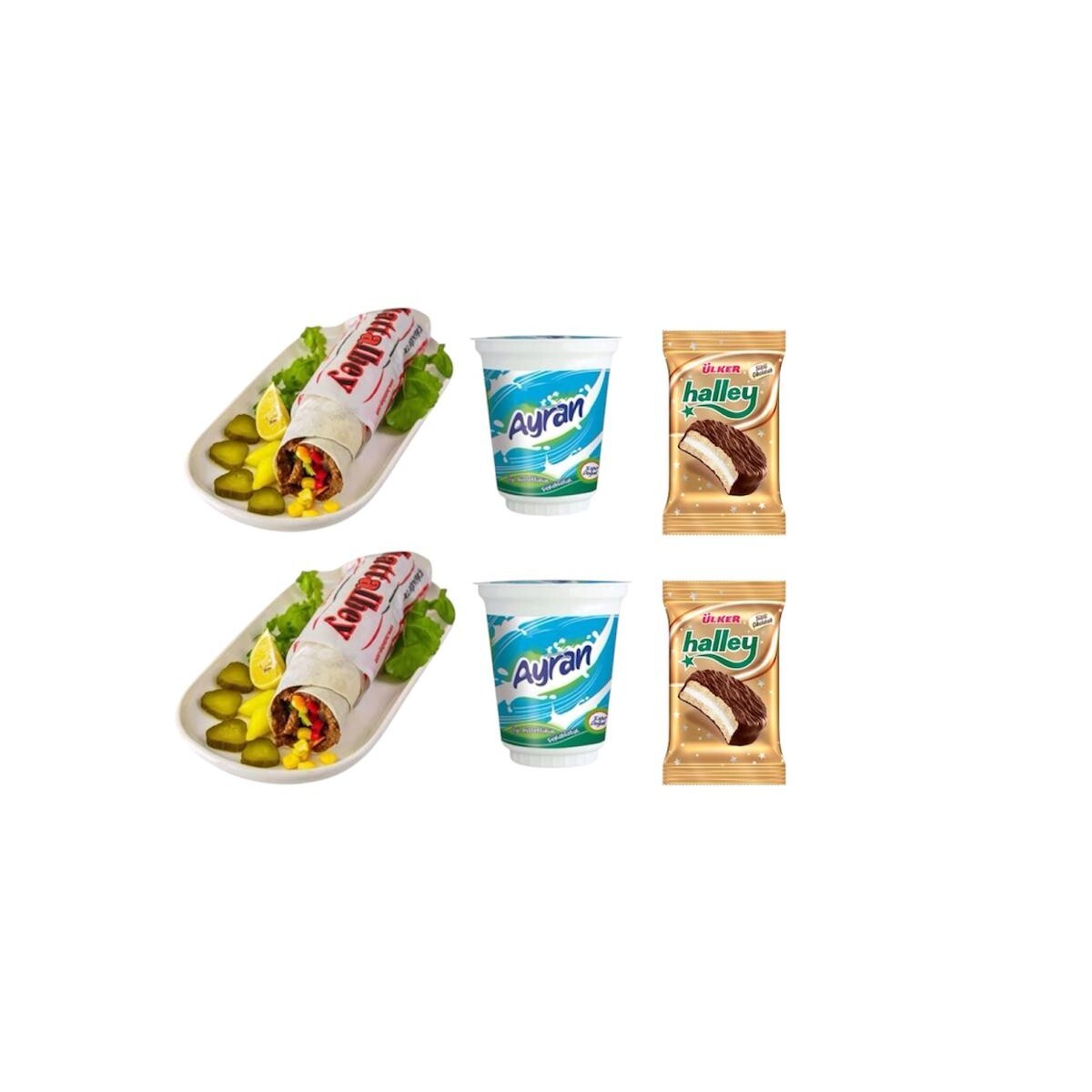 2'li Halley Çiğ Köfte Dürüm & Ayran Menü