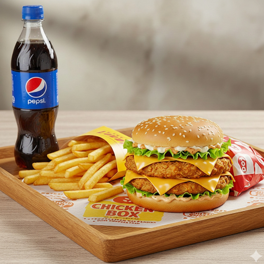 Double Chicken Burger Menü