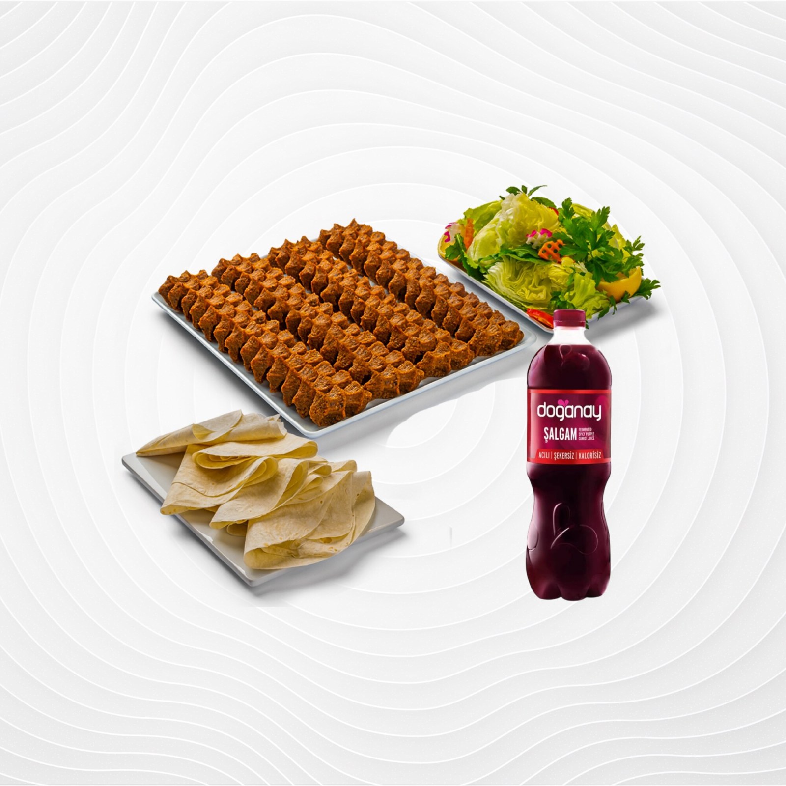 1 Kilo Çiğ Köfte Porsiyon + 1 Litre Şalgam