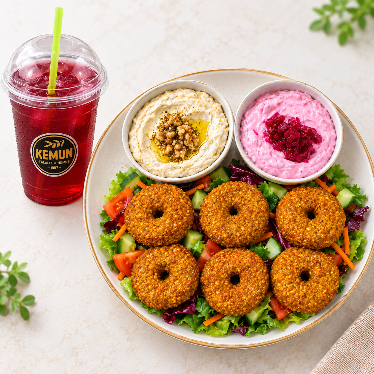 Falafel Tabak + Karadut Suyu