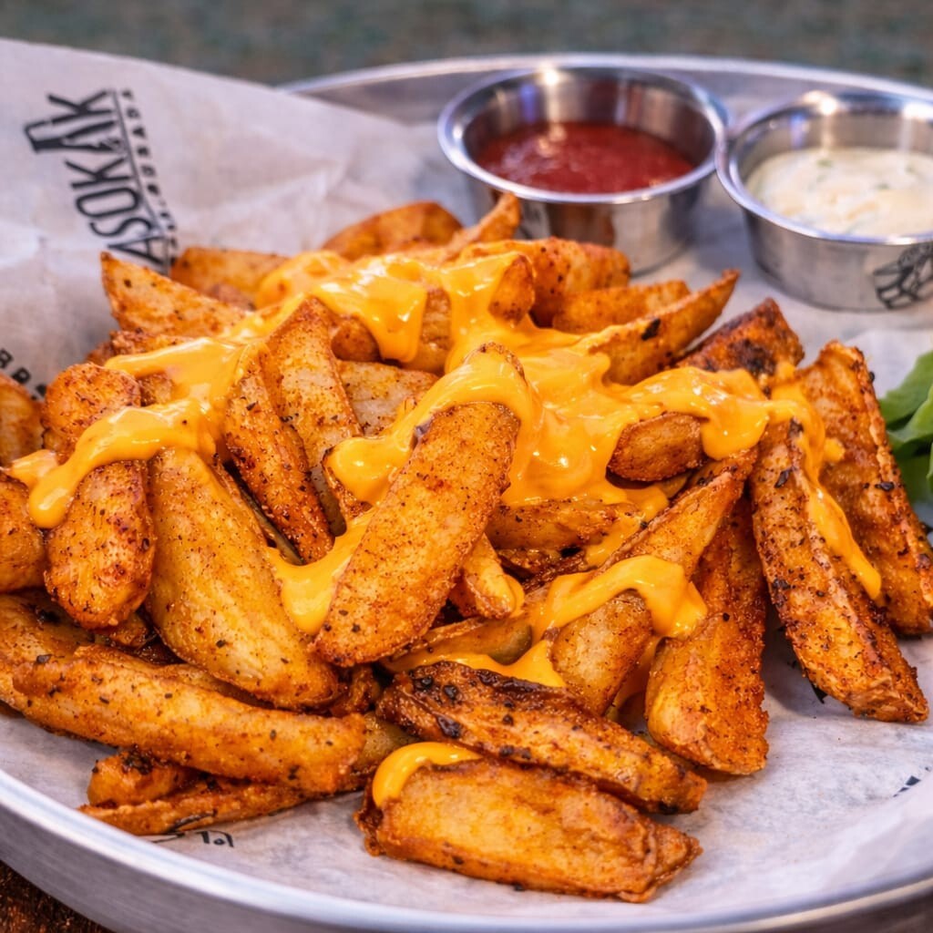 Cheddar Soslu Kaşık Patates
