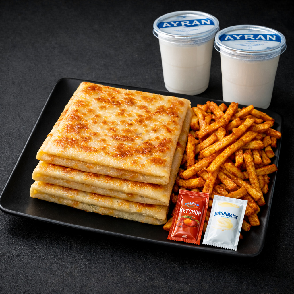 Süleyman (Sucuklu Mozzarella Peynirli) Triple Gözleme Menü