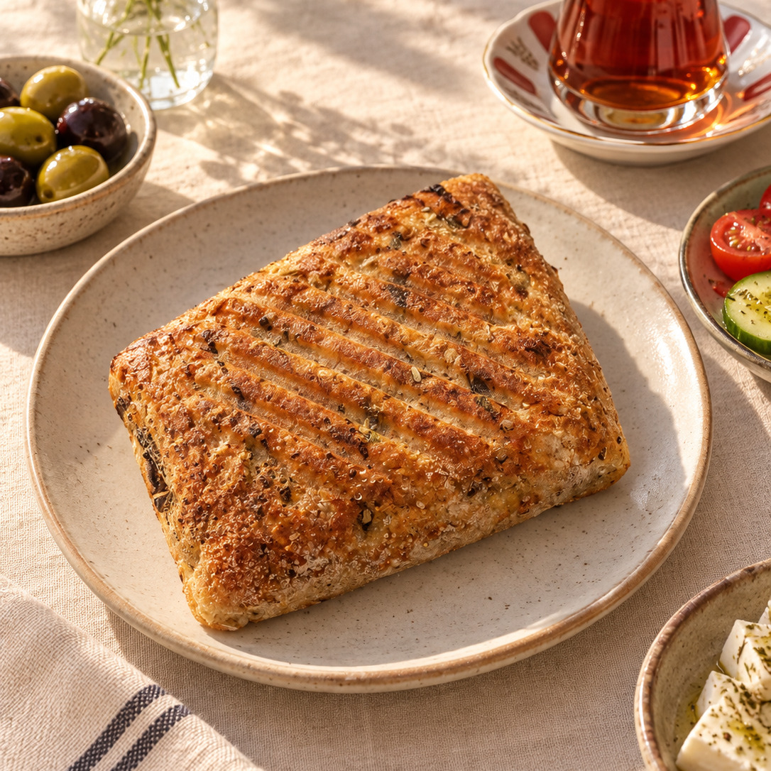 Dil Peynirli Jambonlu Focaccia Tost