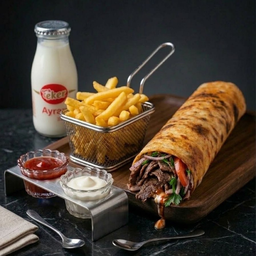 Zurna Et Döner Dürüm Ayranlı Menü ( 250 Gr )