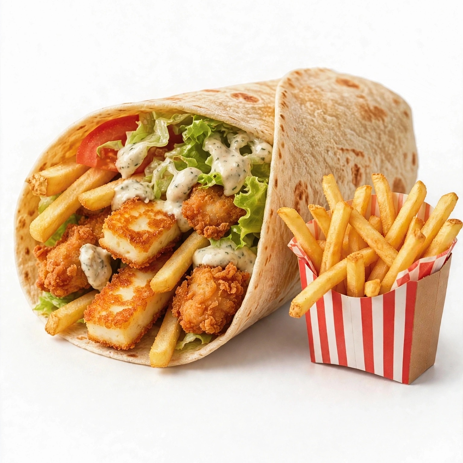 Çıtır Tavuk & Hellim Tortilla