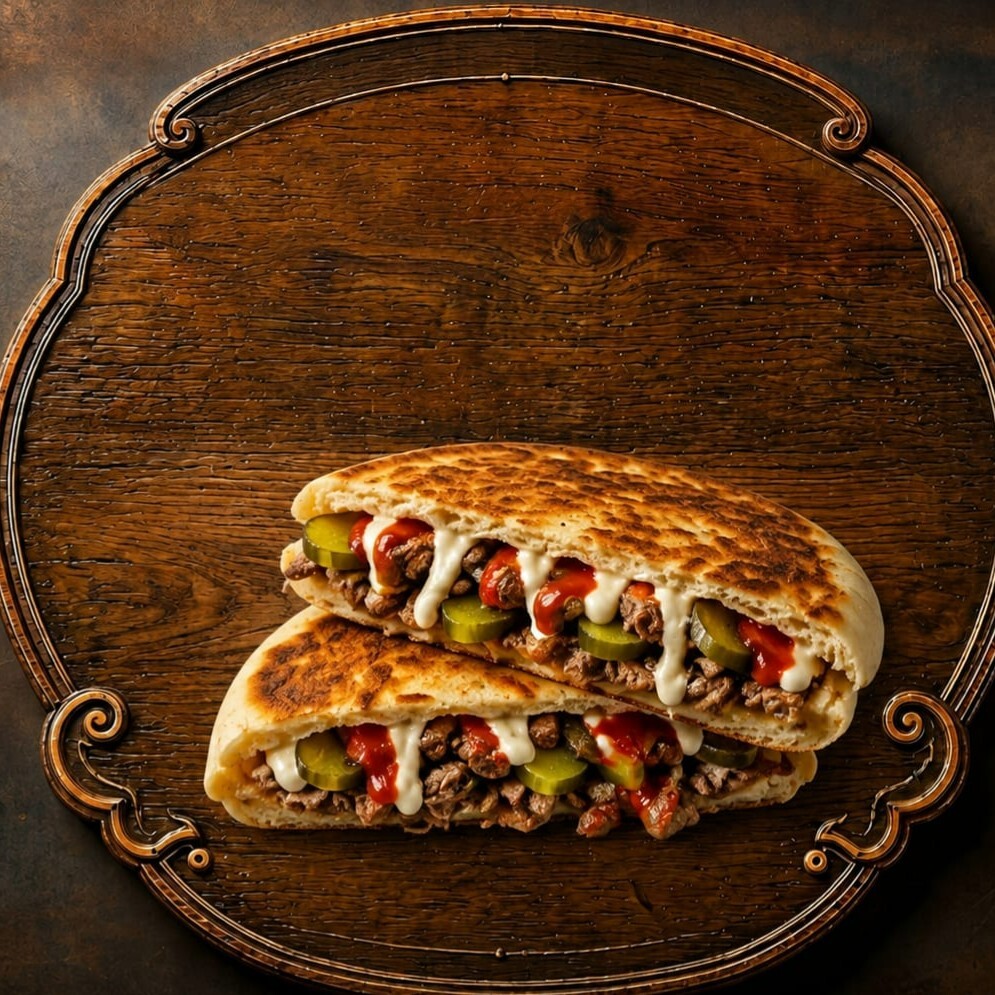 Kavurmalı Bazlama Tost (Bazlama ekmeği 150 gr)