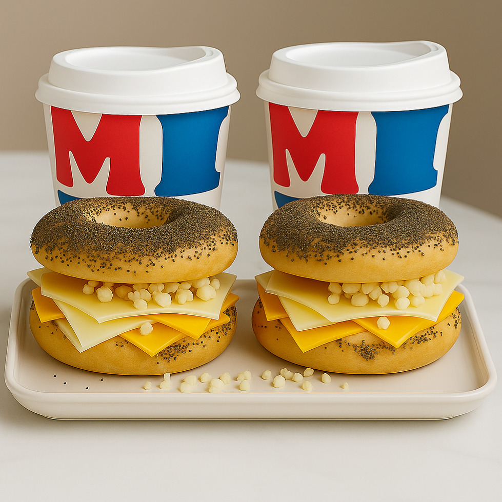 2 Adet Filtre Kahve & 2 Adet 4 Peynirli Bagel Sandviç