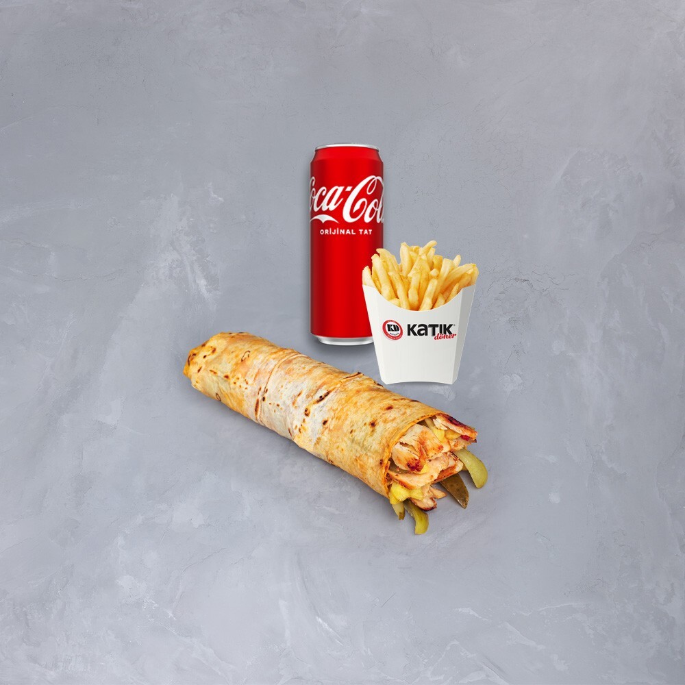 Katık Tavuk Döner Menü (100gr) Coca-Cola + Patates Menü