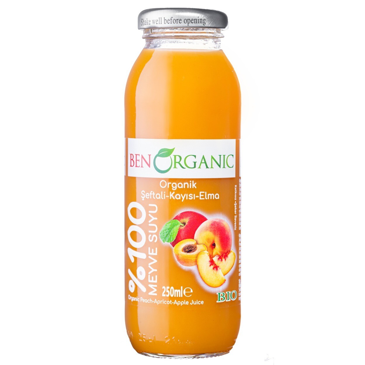 Ben Organic Şeftali-Kayısı Elma Suyu Karışık 250 Ml