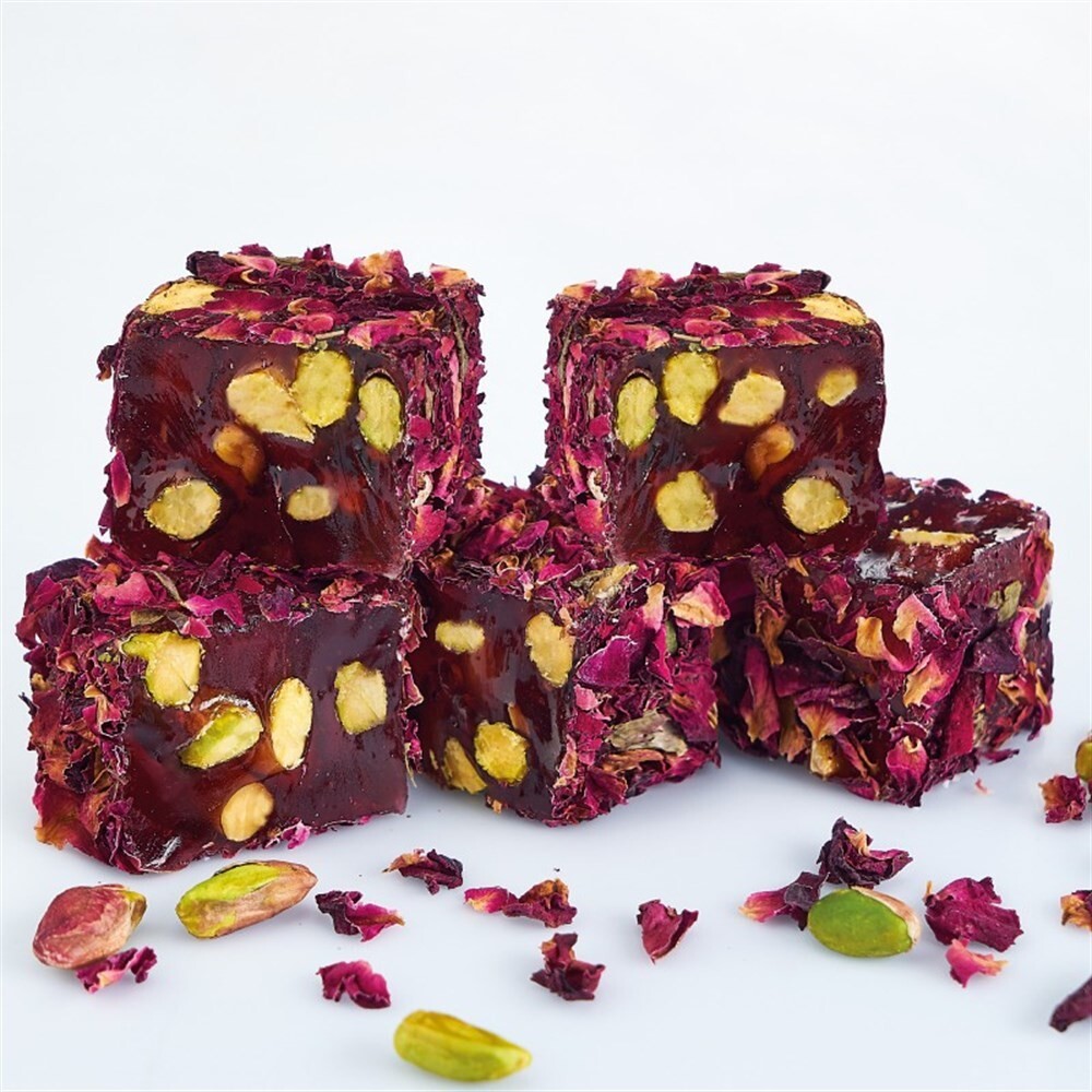 Gül Yapraklı Narlı Fıstıklı Lokum (500 Gr)