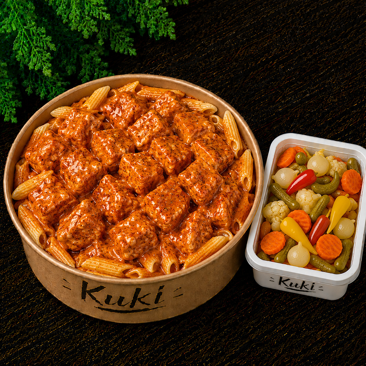 Kuki`nin Cajun Soslu Tavuk Makarna toplam 500gr