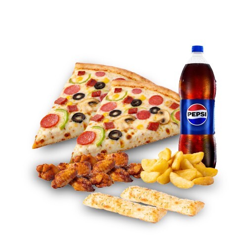 Kanatlı İki Dilim Pizza Menü