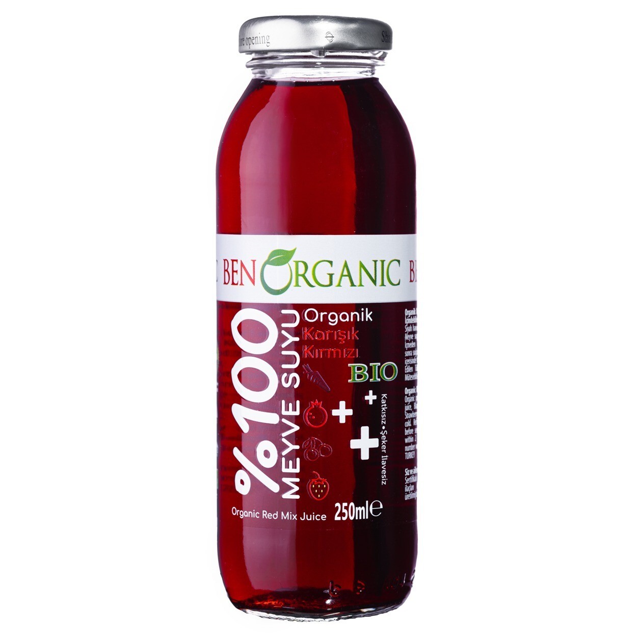 Ben Organic Karışık Kırmızı Meyve Suyu 250 Ml