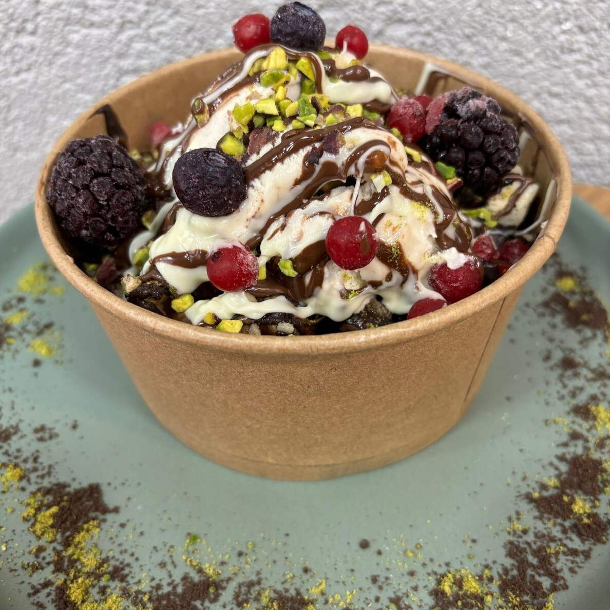 Ice Cream Pistachio Bowl Waffle