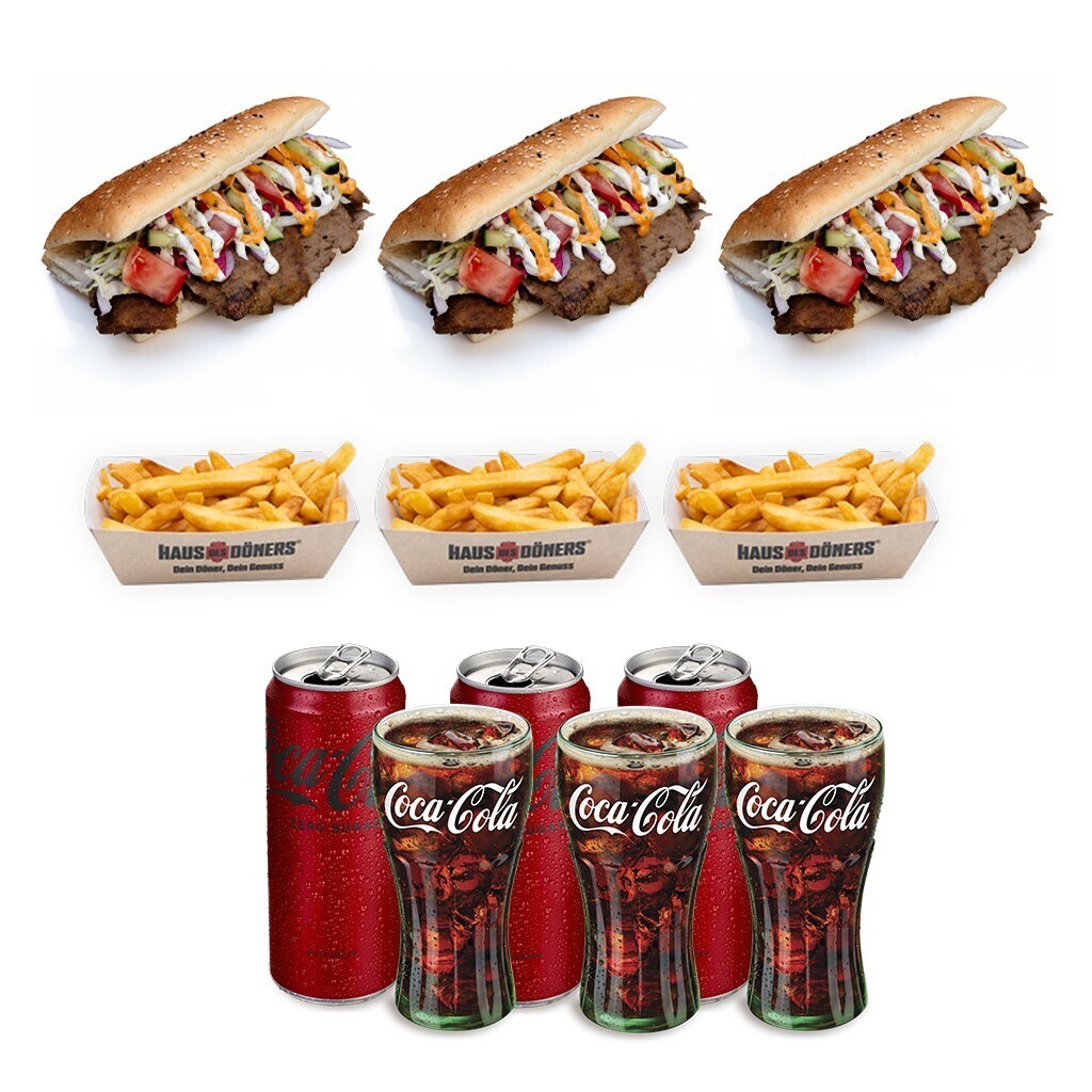 Coca Cola Fırsatı 3'lü (100 gram) Et Döner Menü