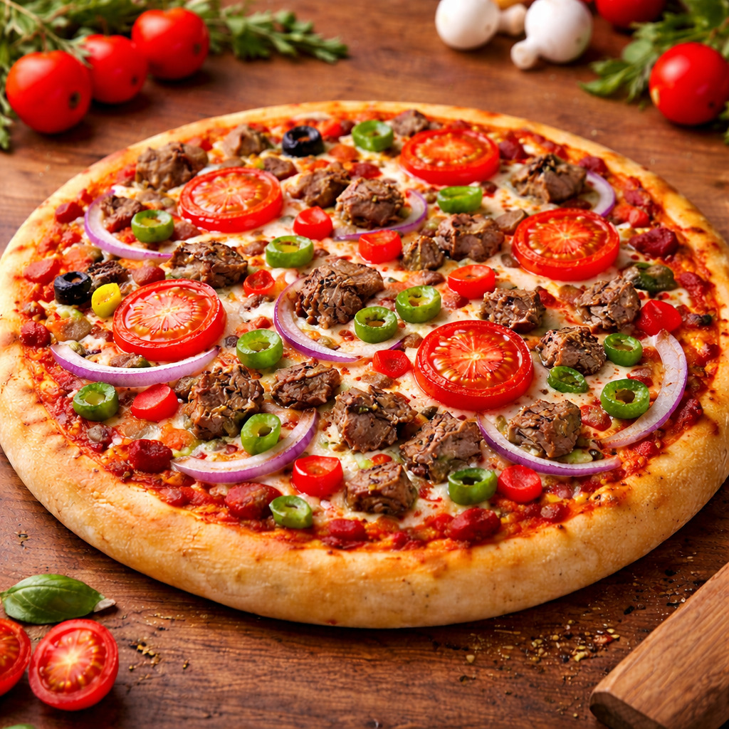 Kavurmalı Pizza (Orta Boy)
