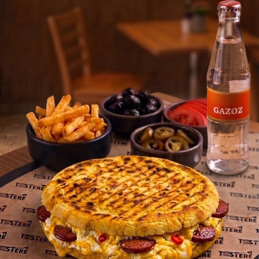 Yumurtalı Sucuklu Bazlama Tost Menü