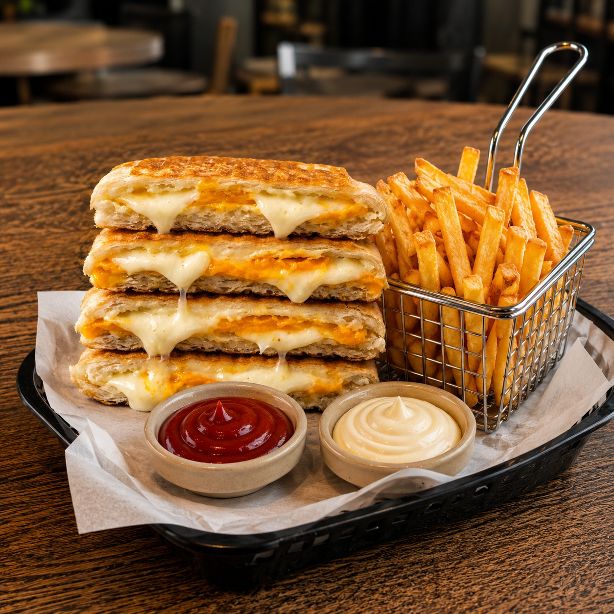 ( Menü 8) - Üç Peynirli Tost ( Büyük Somun )