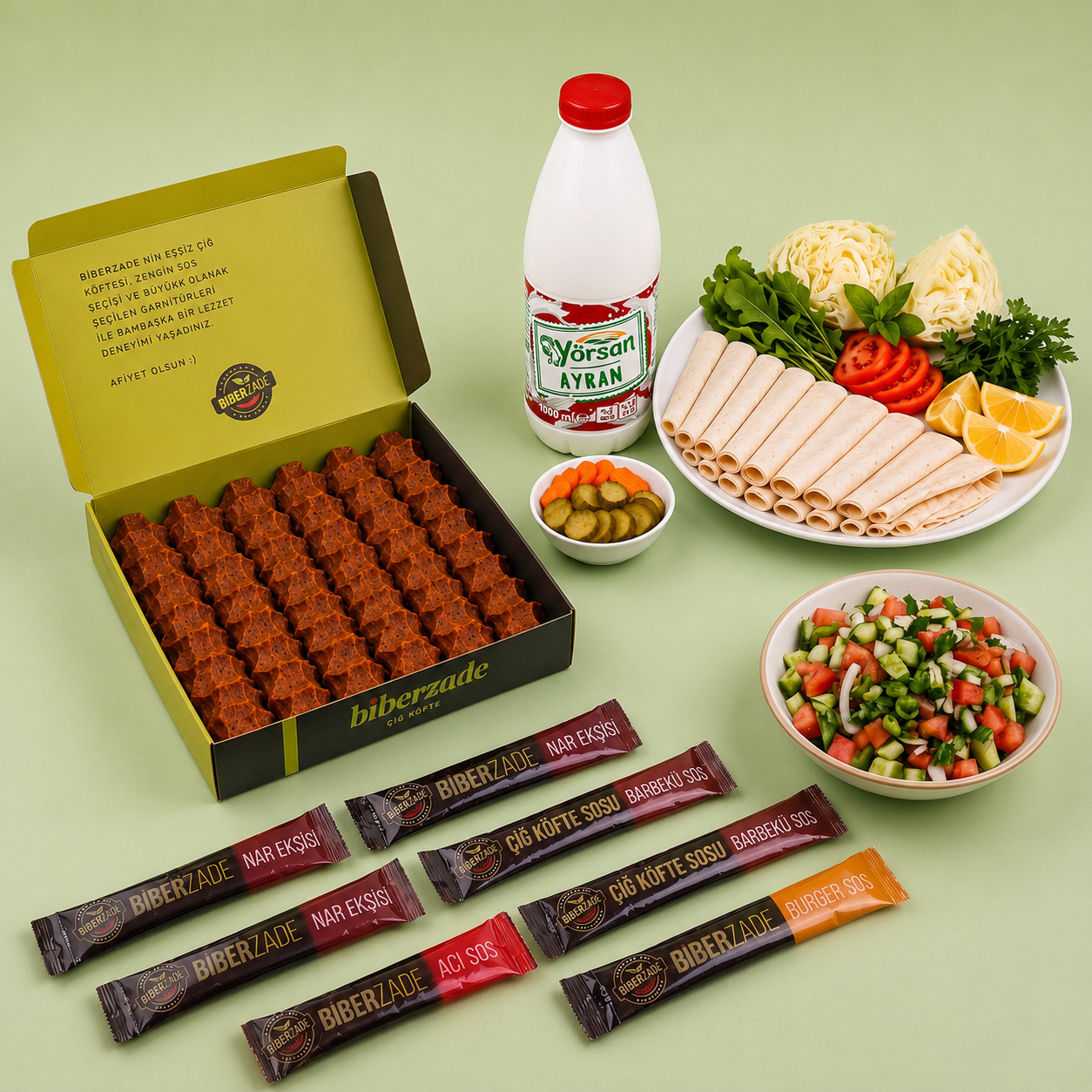 Çiğ Köfte Porsiyon Menü (1 kg.)