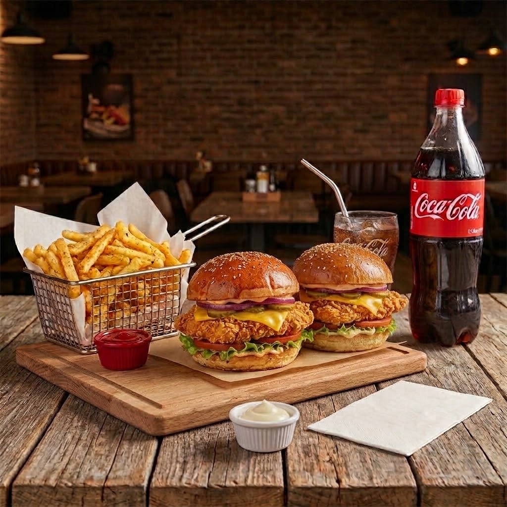 Tavuk Burger & Tavuk Burger & Patates & İçecek