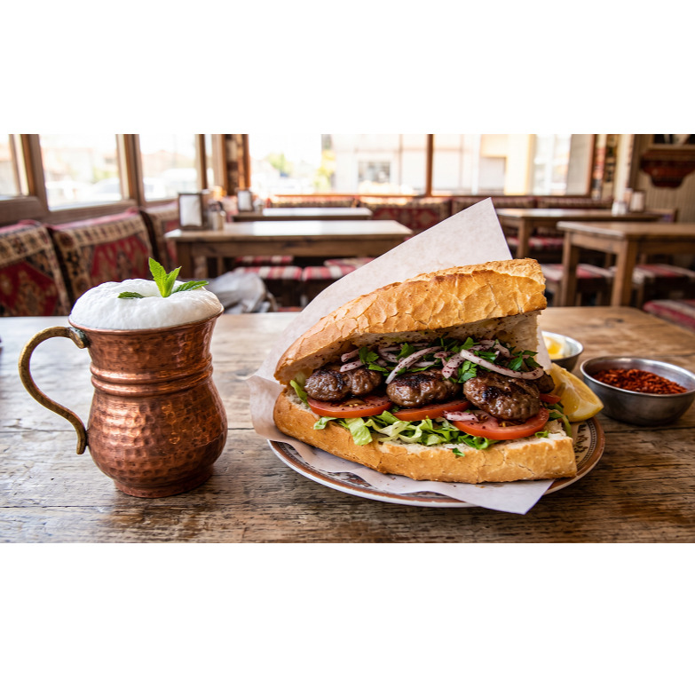 Ekmek Arası Köfte + Ayran