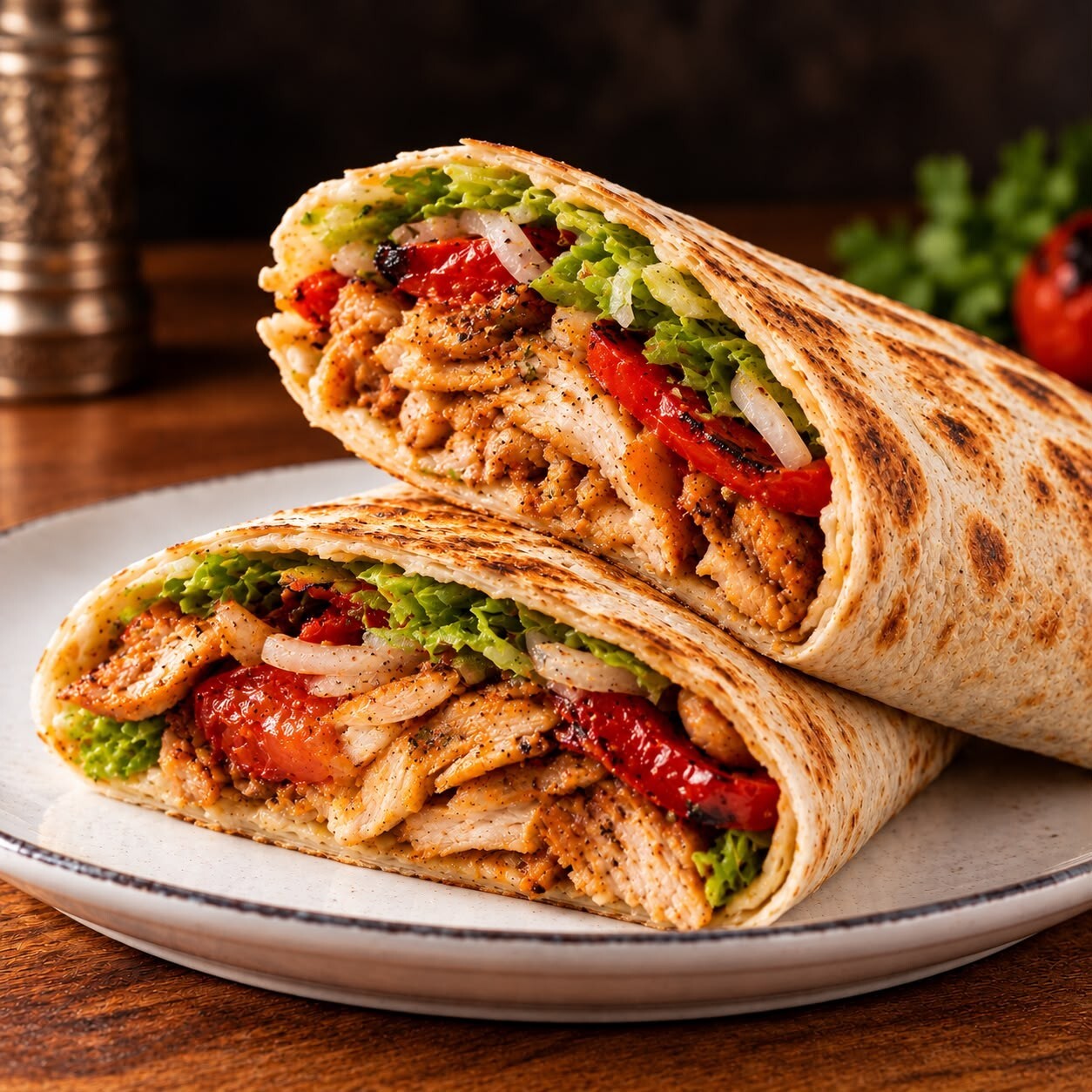 köz sebzeli tavuk döner dürüm