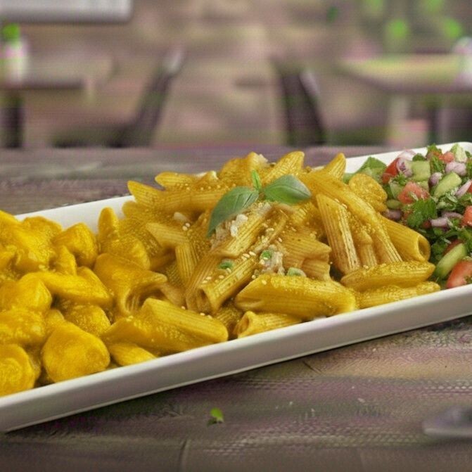 Köri Soslu Makarna Tavuk 3'lü Menü
