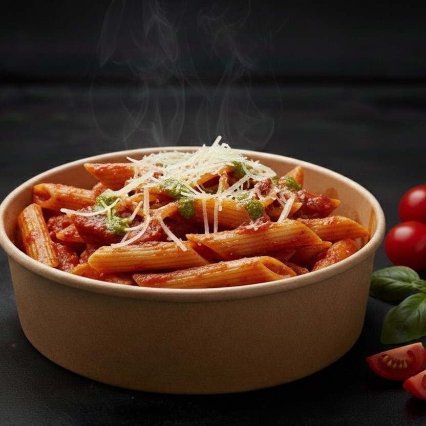 Çanak’ta Pomodoro Rustico Penne (Çanak’ta Rustik Domates)