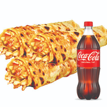 Tavuk Döner 3 Medium Dürüm + 1 Lt Cola Menü