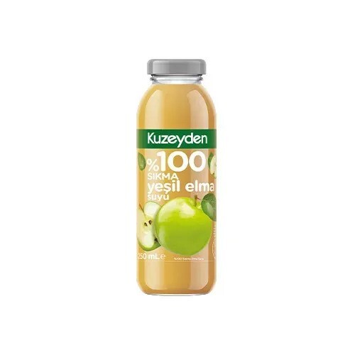 %100 Meyve Yeşil Elma Suyu (250 ml) Cam