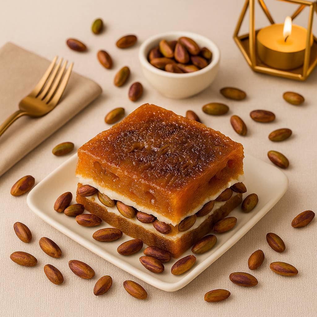 İçi Tane Antep Fıstıklı Kaymaklı Ekmek Kadayıf (500 Gr)