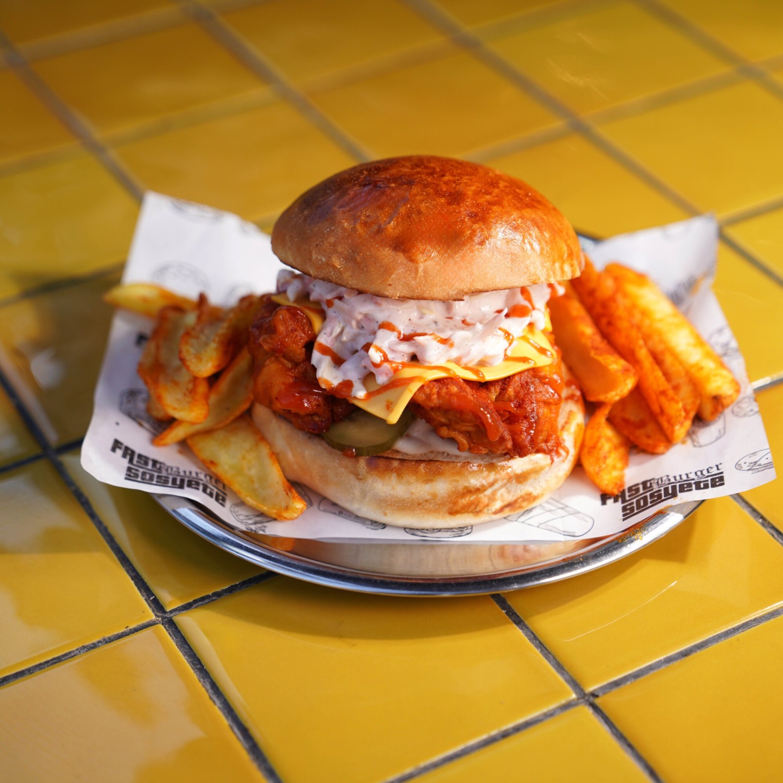 Hot Chicken Cheeseburger