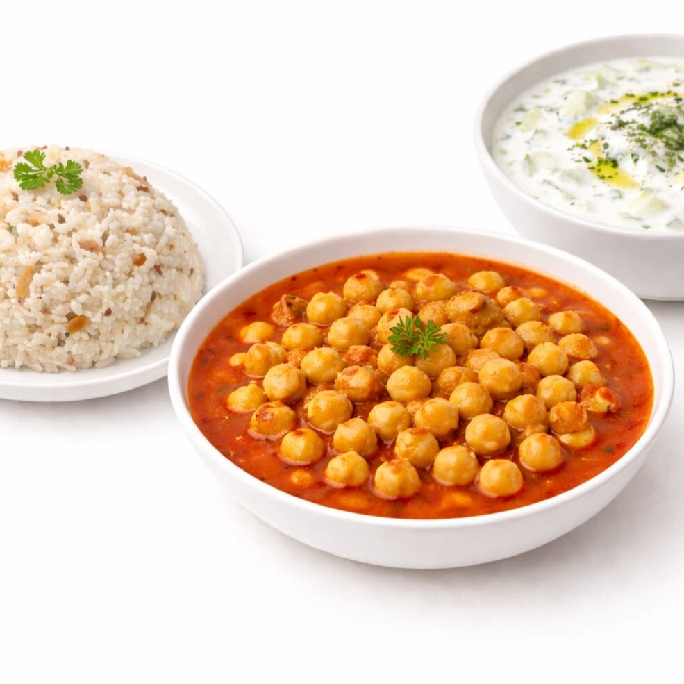 Nohut Yemeği+pirinç pilavı+Cacık