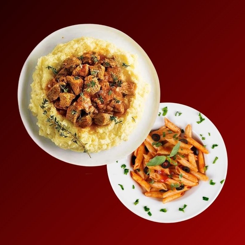 Patates Püreli Et Sote & Penne Arrabbiata