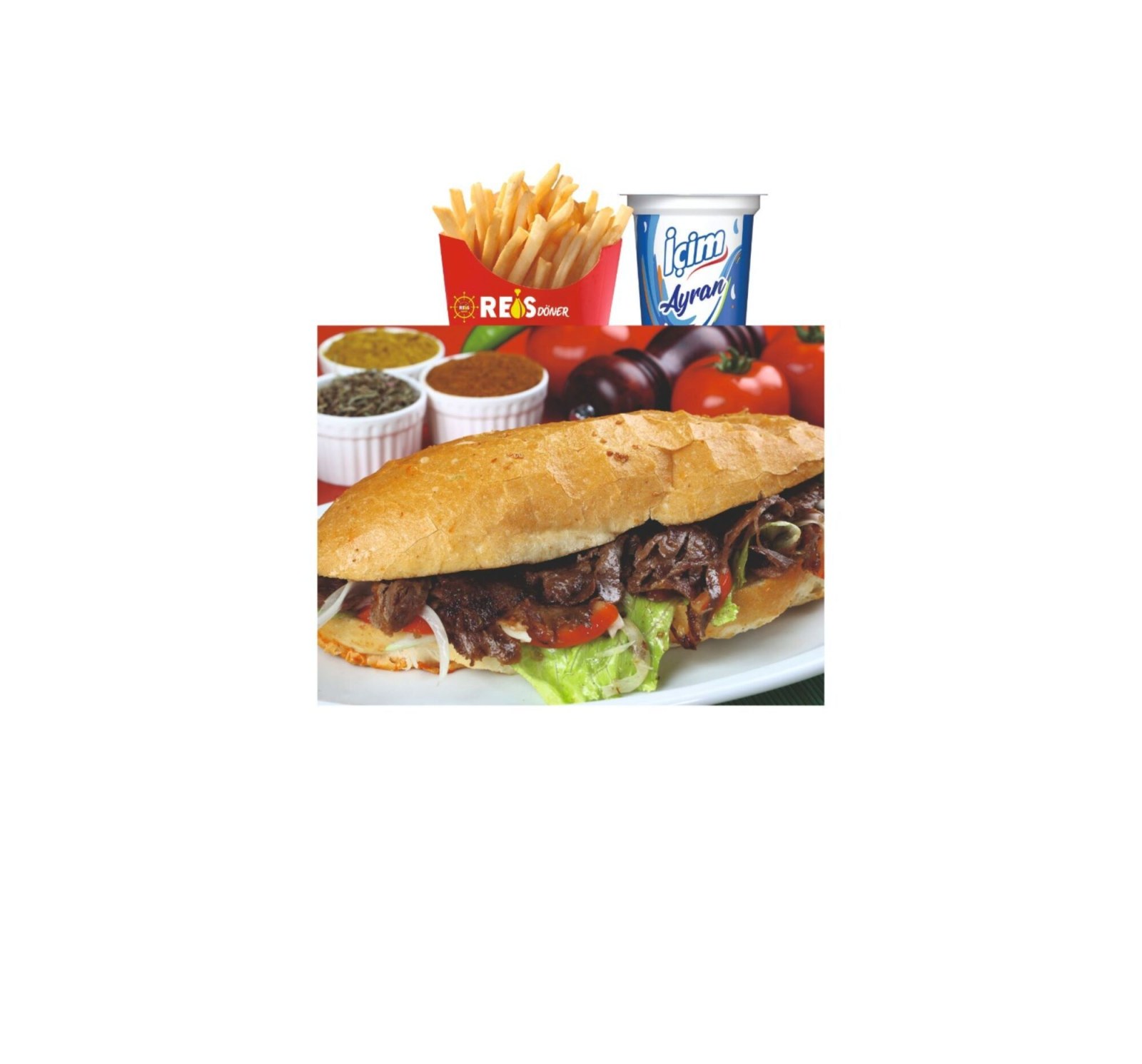 Tam Ekmek Arası Et Döner Menü