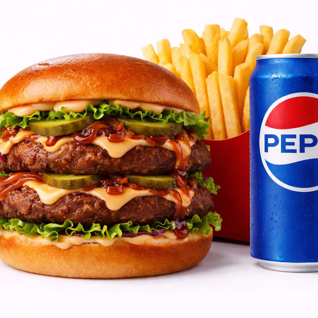 Double Barbeku Burger Menü