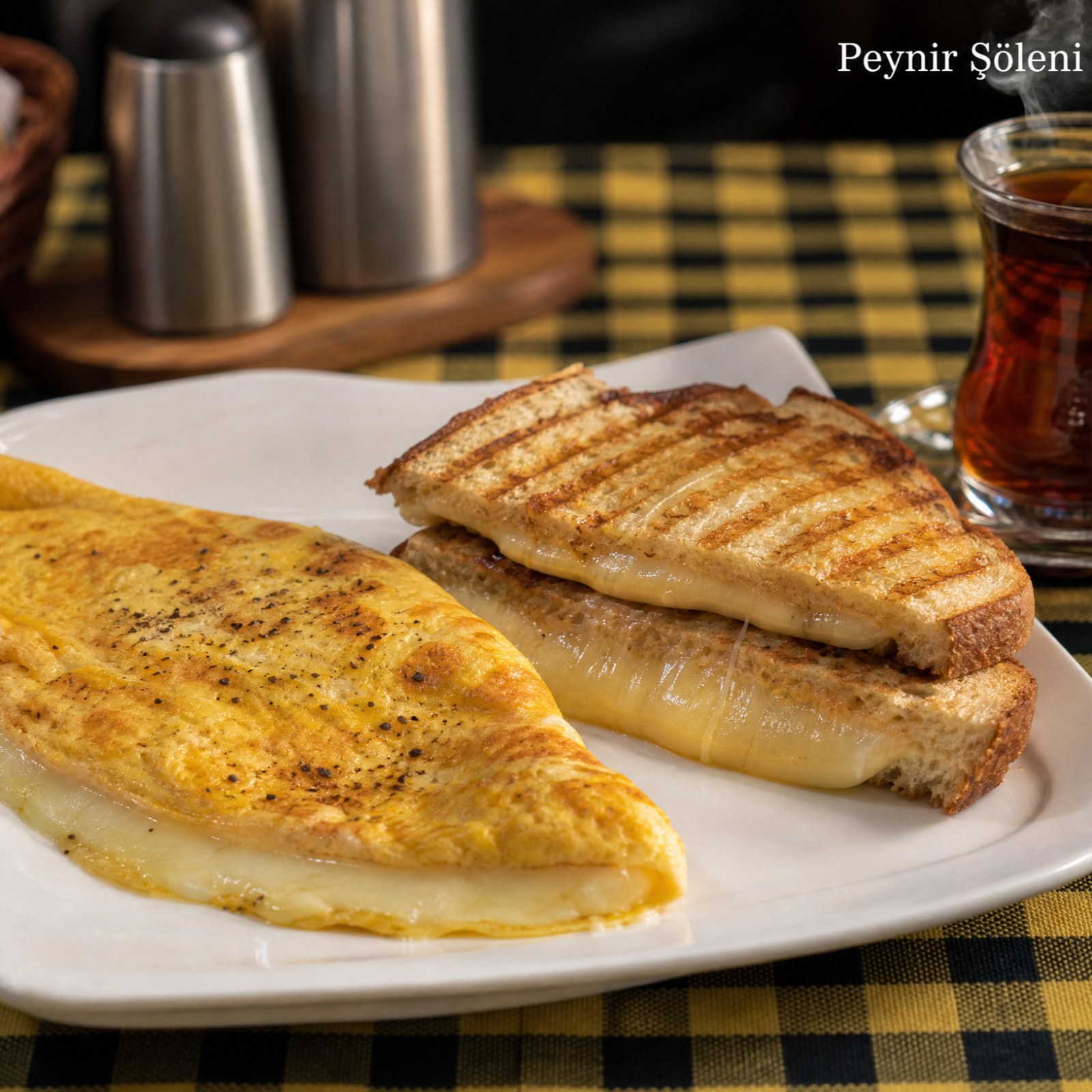 Kaşarlı Omlet + Kaşarlı Sanayi Tostu
