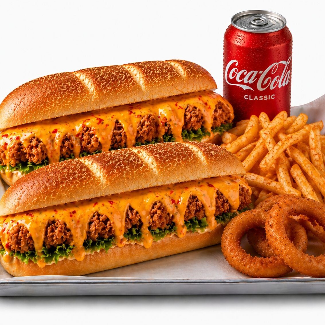 2’li Spicy & Cheddar Cajun Sandwich Coca Cola Menü