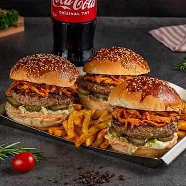 3'lü Et Burger Menü