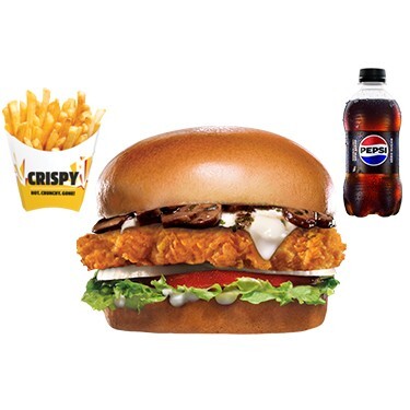 Portobello Mushroom Chicken Burger Menü